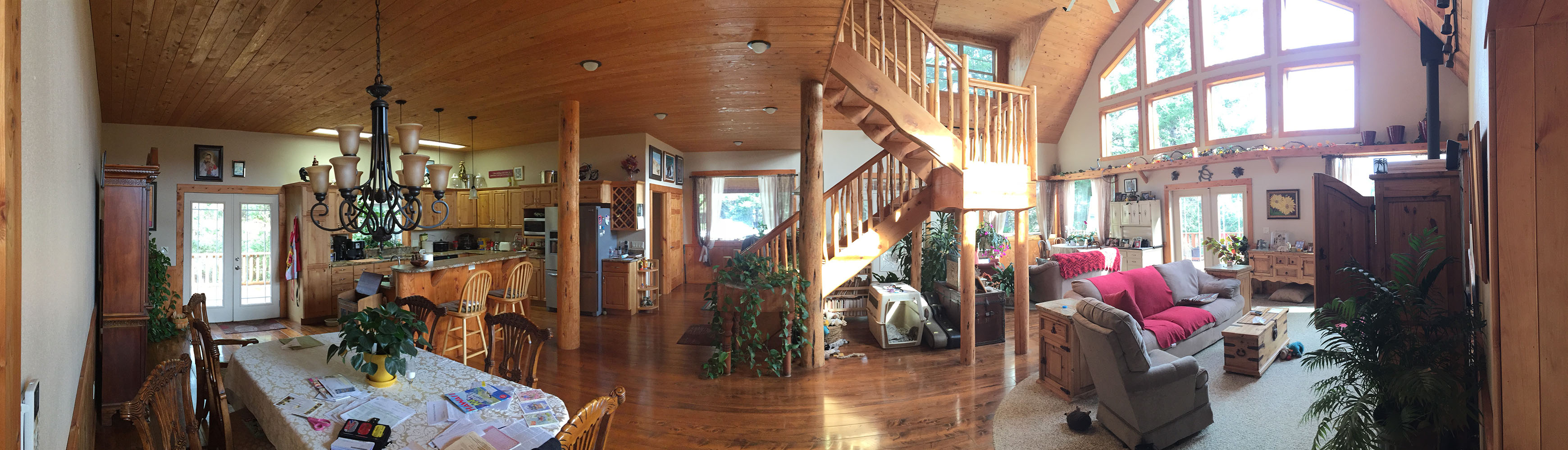 Pano of a barn house interior