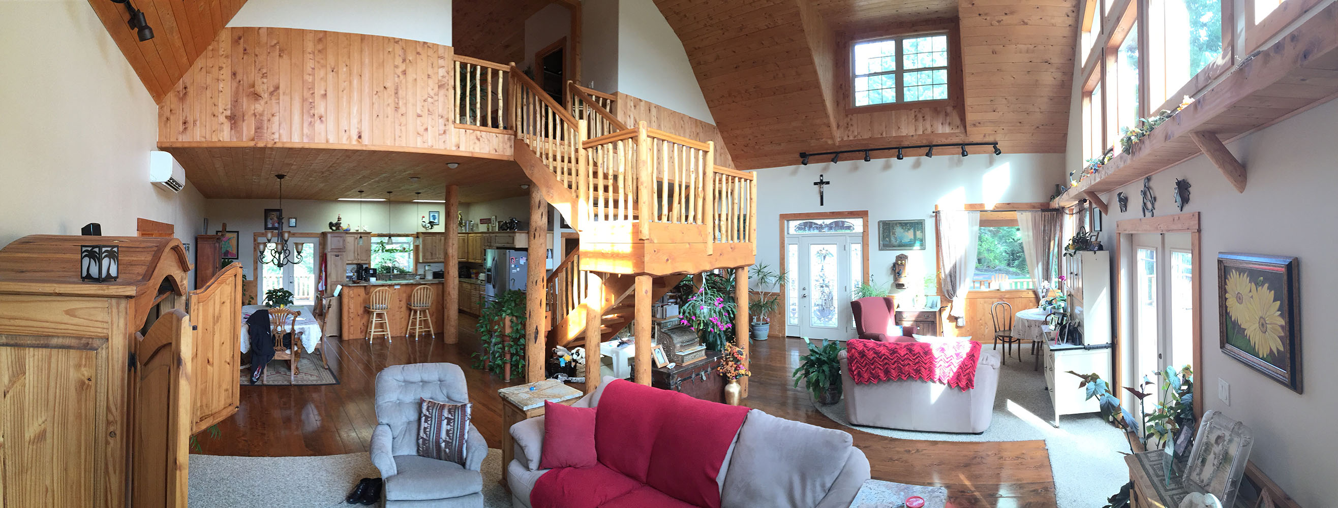 Pano of a barn house interior