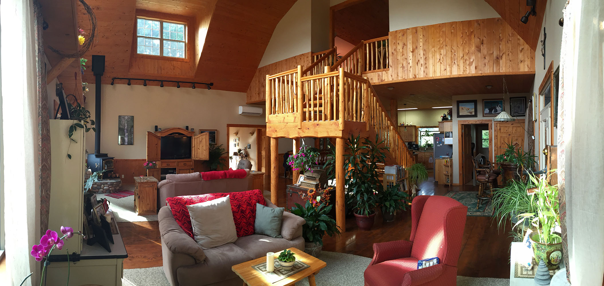 Pano of a barn house interior